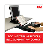 3M™ In-Line Adjustable Desktop Copyholder,150 Sheet Capacity, Plastic, Black/Clear (MMMDH630) Each