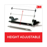 3M™ In-Line Adjustable Desktop Copyholder,150 Sheet Capacity, Plastic, Black/Clear (MMMDH630) Each
