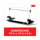 3M™ In-Line Adjustable Desktop Copyholder,150 Sheet Capacity, Plastic, Black/Clear (MMMDH630) Each