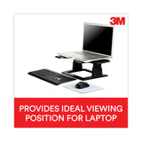 3M™ Adjustable Notebook Riser, 13" x 13" x 4" to 6", Black, Supports 20 lbs (MMMLX500) Each