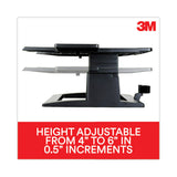 3M™ Adjustable Notebook Riser, 13" x 13" x 4" to 6", Black, Supports 20 lbs (MMMLX500) Each