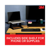 3M™ Adjustable Notebook Riser, 13" x 13" x 4" to 6", Black, Supports 20 lbs (MMMLX500) Each