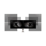 3M™ Easy-Adjust Desk Dual Arm Mount for 27" Monitors, 360 deg Rotation, +90/-15 deg Tilt, 360 deg Pan, Silver, Supports 20 lb (MMMMA265S) Each
