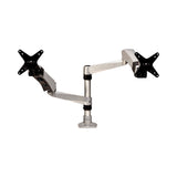 3M™ Easy-Adjust Desk Dual Arm Mount for 27" Monitors, 360 deg Rotation, +90/-15 deg Tilt, 360 deg Pan, Silver, Supports 20 lb (MMMMA265S) Each