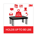 3M™ Adjustable Height Monitor Stand, 15" x 12" x 2.63" to 5.78", Black/Silver, Supports 80 lbs (MMMMS80B) Each