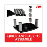 3M™ Adjustable Height Monitor Stand, 15" x 12" x 2.63" to 5.78", Black/Silver, Supports 80 lbs (MMMMS80B) Each