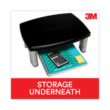 3M™ Adjustable Height Monitor Stand, 15" x 12" x 2.63" to 5.78", Black/Silver, Supports 80 lbs (MMMMS80B) Each