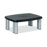3M™ Adjustable Height Monitor Stand, 15" x 12" x 2.63" to 5.78", Black/Silver, Supports 80 lbs (MMMMS80B) Each