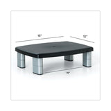 3M™ Adjustable Height Monitor Stand, 15" x 12" x 2.63" to 5.78", Black/Silver, Supports 80 lbs (MMMMS80B) Each