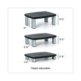 3M™ Adjustable Height Monitor Stand, 15" x 12" x 2.63" to 5.78", Black/Silver, Supports 80 lbs (MMMMS80B) Each