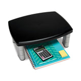 3M™ Adjustable Height Monitor Stand, 15" x 12" x 2.63" to 5.78", Black/Silver, Supports 80 lbs (MMMMS80B) Each