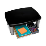 3M™ Adjustable Height Monitor Stand, 15" x 12" x 2.63" to 5.78", Black/Silver, Supports 80 lbs (MMMMS80B) Each