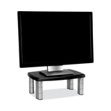 3M™ Adjustable Height Monitor Stand, 15" x 12" x 2.63" to 5.78", Black/Silver, Supports 80 lbs (MMMMS80B) Each