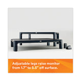 3M™ Adjustable Monitor Stand, 16" x 12" x 1.75" to 5.5", Black, Supports 20 lbs (MMMMS85B) Each