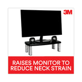 3M™ Extra-Wide Adjustable Monitor Stand, 20" x 12" x 1" to 5.78", Silver/Black, Supports 40 lbs (MMMMS90B) Each