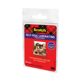 Scotch™ Self-Sealing Laminating Pouches, 9.5 mil, 2.81" x 3.75", Gloss Clear, 5/Pack (MMMPL903G) Pack of 5