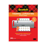 Scotch™ Laminating Pouches, 3 mil, 9" x 11.5", Gloss Clear, 200/Pack (MMMTP3854200) Pack of 200