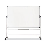MasterVision® Earth Silver Easy Clean Mobile Revolver Dry Erase Boards, 36 x 48, White Surface, Silver Steel Frame (BVCRQR0221) Each