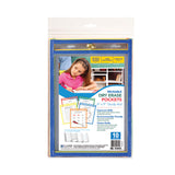 C-Line® Reusable Dry Erase Pockets, 6 x 9, Assorted Primary Colors, 10/Pack (CLI41610) Pack of 10