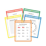 C-Line® Reusable Dry Erase Pockets, 9 x 12, Assorted Primary Colors, 25/Box (CLI40620) Box of 25