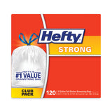 Hefty® Strong Tall Kitchen Drawstring Bags, 13 gal, 0.9 mil, 23.75" x 27", White, 90 Bags/Box, 3 Boxes/Carton (RFPE84574CT) Case of 270