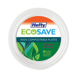 Hefty® ECOSAVE Tableware, Plate, Bagasse, 10.13" dia, White, 16/Pack, 12 Packs/Carton (RFPD71016) Case of 12