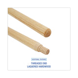 Boardwalk® Heavy-Duty Threaded End Lacquered Hardwood Broom Handle, 1.13" dia x 60", Natural (BWK137) Each