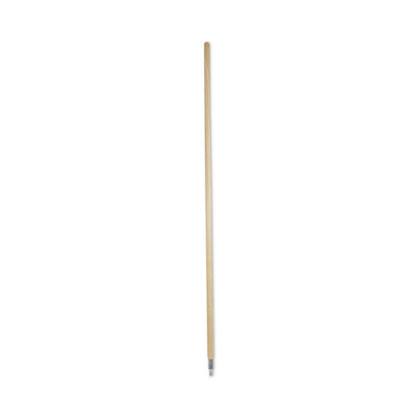 Boardwalk® Metal Tip Threaded Hardwood Broom Handle, 1.13" dia x 60", Natural (BWK138)