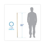 Boardwalk® Metal Tip Threaded Hardwood Broom Handle, 1.13" dia x 60", Natural (BWK138) Each