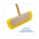 Boardwalk® Dual-Surface Scrub Brush, Yellow Polypropylene Bristles, 10" Brush, Plastic Handle (BWK3410) Each