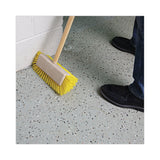 Boardwalk® Dual-Surface Scrub Brush, Yellow Polypropylene Bristles, 10" Brush, Plastic Handle (BWK3410) Each