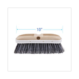 Boardwalk® Polystyrene Vehicle Brush with Vinyl Bumper, Black/White Polystyrene Bristles, 10" Brush (BWK8410) Each