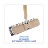 Boardwalk® Polystyrene Vehicle Brush with Vinyl Bumper, Black/White Polystyrene Bristles, 10" Brush (BWK8410) Each