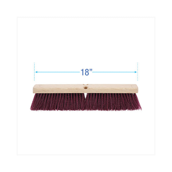 Boardwalk® Floor Brush Head, 3" Maroon Heavy-Duty Polypropylene Bristles, 18" Brush (BWK20318)