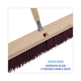 Boardwalk® Floor Brush Head, 3.25" Maroon Stiff Polypropylene Bristles, 24" Brush (BWK20324) Each