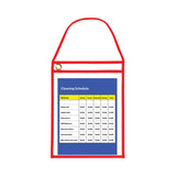 C-Line® 1-Pocket Shop Ticket Holder w/Setrap and Red Stitching, 75-Sheet, 9 x 12, 15/Box (CLI41924) Box of 15