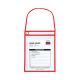 C-Line® 1-Pocket Shop Ticket Holder w/Setrap and Red Stitching, 75-Sheet, 9 x 12, 15/Box (CLI41924) Box of 15