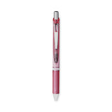 Pentel® EnerGel RTX Gel Pen, Retractable, Medium 0.7 mm, Black Ink, Pink/Silver Barrel, 3/Pack (PENBL77PBP3ABC) Pack of 3