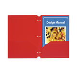 C-Line® Two-Pocket Heavyweight Poly Portfolio Folder, 3-Hole Punch, 11 x 8.5, Red, 25/Box (CLI32934) Box of 25