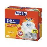 Hefty® Ultra Strong Scented Tall White Kitchen Bags, 13 gal, 0.9 mil, 23.75" x 24.88", White, 80 Bags/Box, 3 Boxes/Carton (PCTE88354CT) Case of 240
