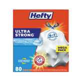Hefty® Ultra Strong Scented Tall White Kitchen Bags, 13 gal, 0.9 mil, 24.75" x 24.88", White, 80 Bags/Box, 3 Boxes/Carton (PCTE88356CT) Case of 240