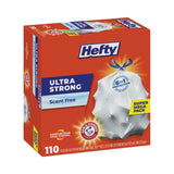 Hefty® Ultra Strong Tall Kitchen and Trash Bags, 13 gal, 0.9 mil, 23.75" x 24.88", White, 110/Box (PCTE88368) Box of 110