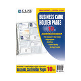 C-Line® Business Card Binder Pages, For 2 x 3.5 Cards, Clear, 20 Cards/Sheet, 10 Sheets/Pack (CLI61217) Pack of 10
