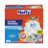 Hefty® Ultra Strong Scented Tall White Kitchen Bags, 13 gal, 0.9 mil, 24.75" x 24.88", White, 80 Bags/Box, 3 Boxes/Carton (PCTE88356CT) Case of 240