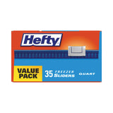 Hefty® Slider Bags, 1 qt, 2.5 mil, 7" x 8", Clear, 35 Bags/Box, 9 Boxes/Carton (RFPR82235CT) Case of 315