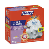 Hefty® Ultra Strong Scented Tall White Kitchen Bags, 13 gal, 0.9 mil, 23.75" x 24.88", White, 110 Bags/Box, 3 Boxes/Carton (PCTE88366CT) Case of 330