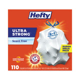 Hefty® Ultra Strong Tall Kitchen and Trash Bags, 13 gal, 0.9 mil, 23.75" x 24.88", White, 110/Box (PCTE88368) Box of 110