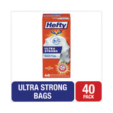 Hefty® Ultra Strong Tall Kitchen and Trash Bags, 13 gal, 0.9 mil, 23.75" x 24.88", White, 40/Box (RFPE88338) Box of 40