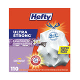 Hefty® Ultra Strong Scented Tall White Kitchen Bags, 13 gal, 0.9 mil, 23.75" x 24.88", White, 110 Bags/Box, 3 Boxes/Carton (PCTE88366CT) Case of 330