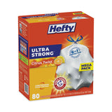 Hefty® Ultra Strong Scented Tall White Kitchen Bags, 13 gal, 0.9 mil, 23.75" x 24.88", White, 80/Box (PCTE88354) Box of 80